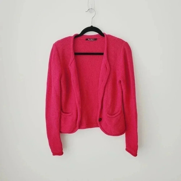 Peter Hahn pink 100%  soft wool cardigan sweater - Picture 2 of 11